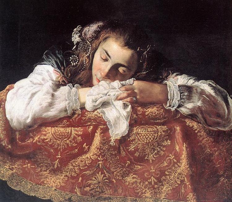FETI, Domenico Sleeping Girl dh Norge oil painting art